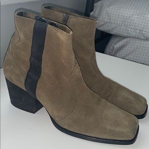Free people olive green/ brown booties